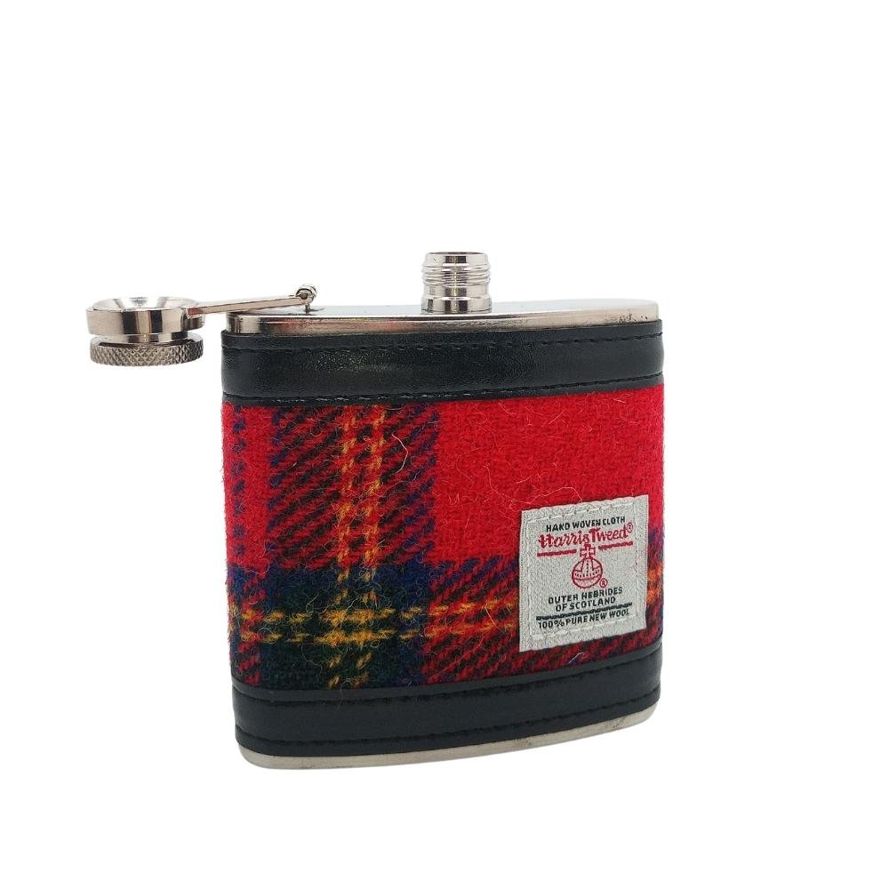 Harris Tweed Hip Flask- Royal Stewart Tartan