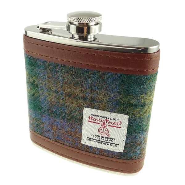 Harris Tweed Hip Flask - Skye Tartan - The Celtic Gift Store - Drinkware