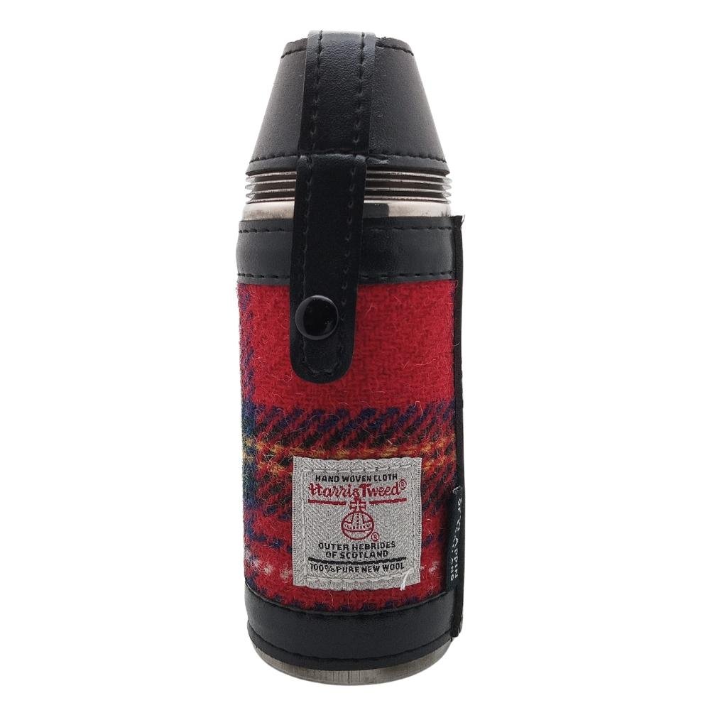 Harris Tweed Hunting Flask With Shot Glasses- Royal Stewart
