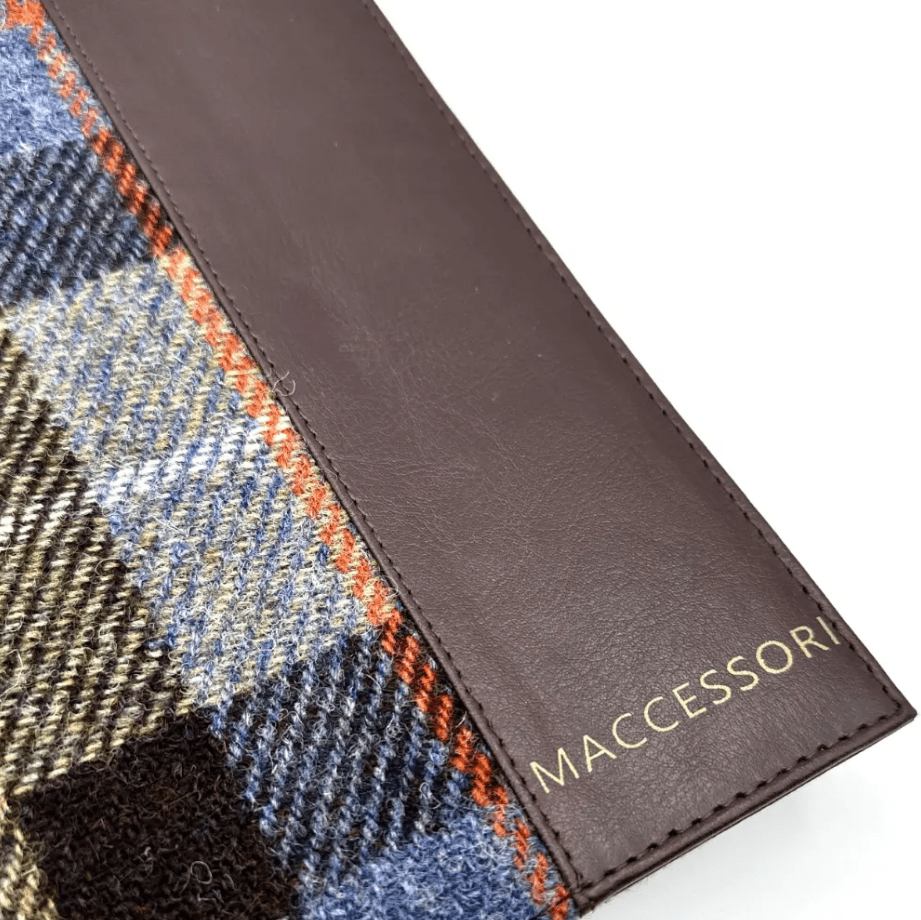 Harris Tweed Notebook - Blue and Brown Plaid - The Celtic Gift Store - Apparel & Accessories