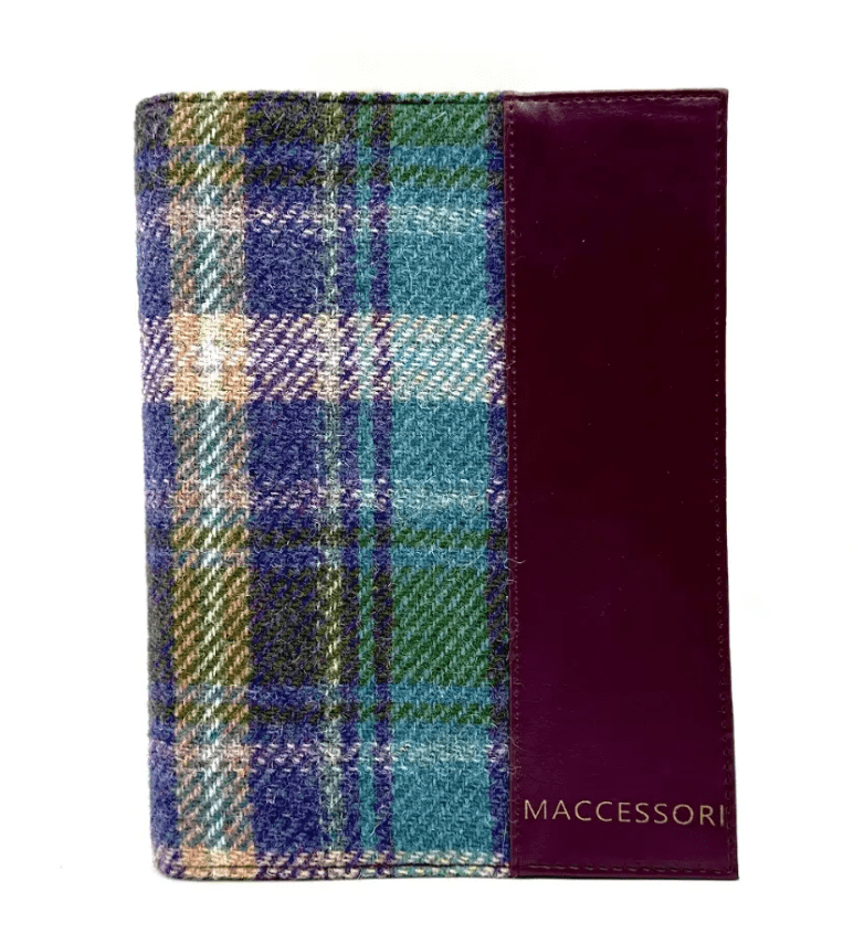 Harris Tweed Notebook - Green and Purple Plaid - The Celtic Gift Store - Apparel & Accessories