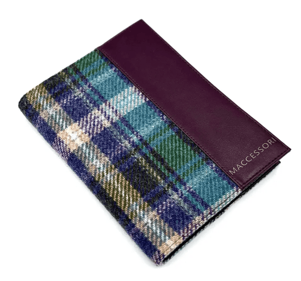 Harris Tweed Notebook - Green and Purple Plaid - The Celtic Gift Store - Apparel & Accessories