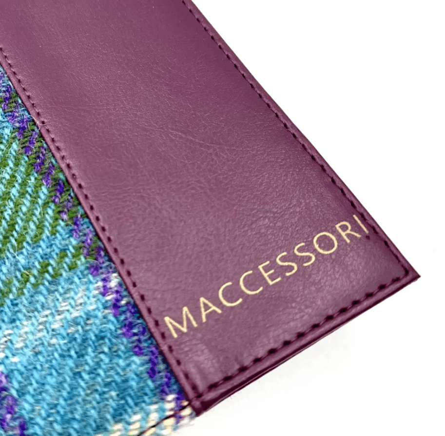 Harris Tweed Notebook - Green and Purple Plaid - The Celtic Gift Store - Apparel & Accessories