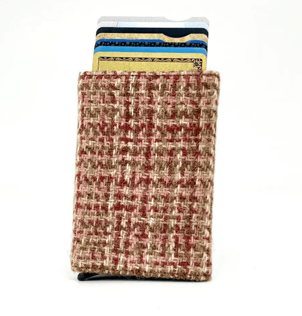 Harris Tweed Pop Up Card Holder - Maple Check - The Celtic Gift Store - Apparel & Accessories