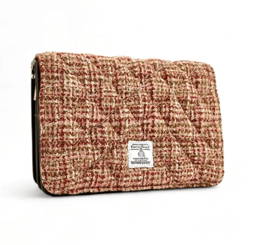 Harris Tweed Quilted Shoulder Bag - Maple Check - The Celtic Gift Store - Handbags