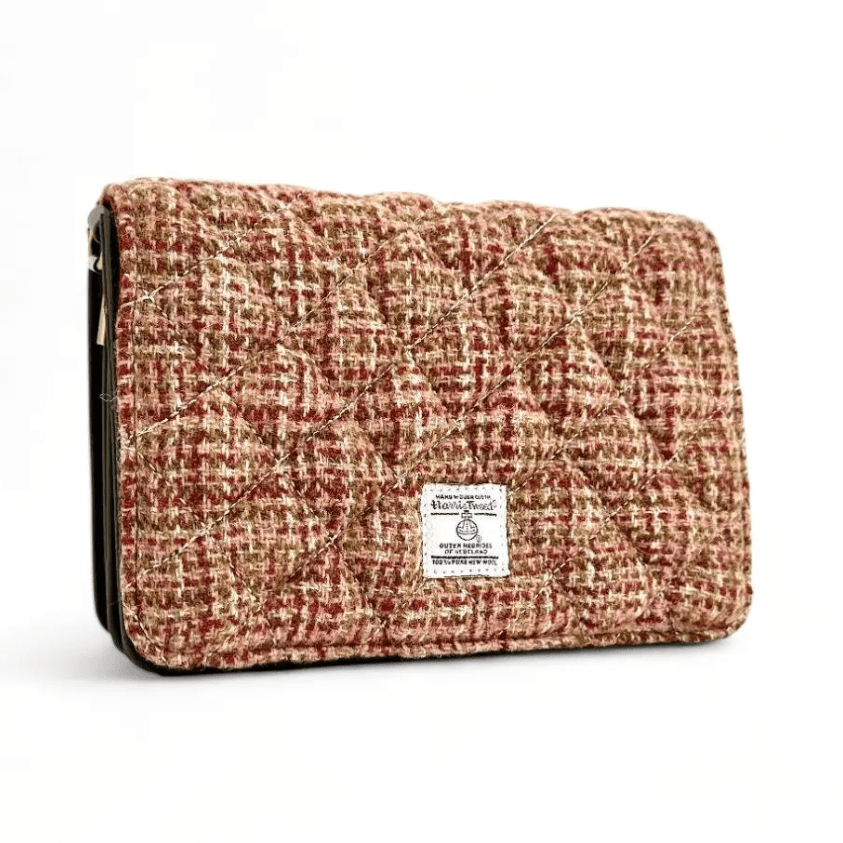Harris Tweed Quilted Shoulder Bag - Maple Check - The Celtic Gift Store - Handbags