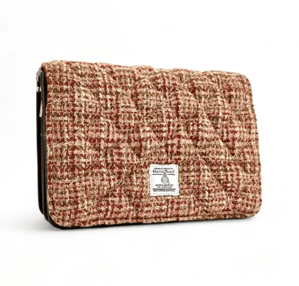 Harris Tweed Quilted Shoulder Bag - Maple Check - The Celtic Gift Store - Handbags