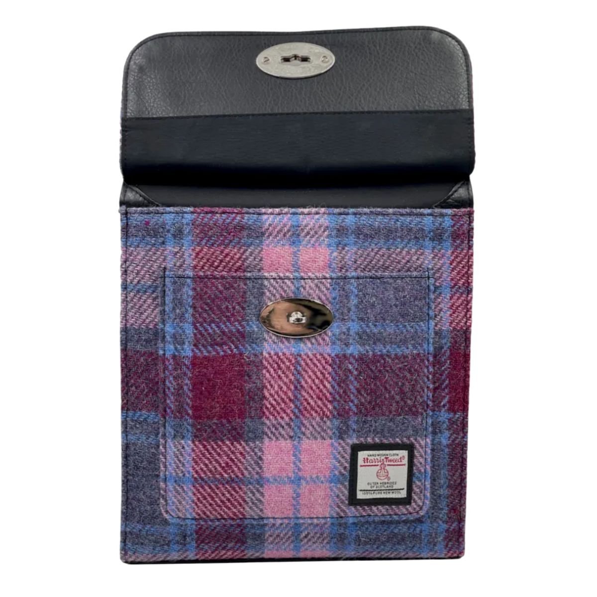 Harris Tweed Satchel Bag - Pink and Blue Tartan