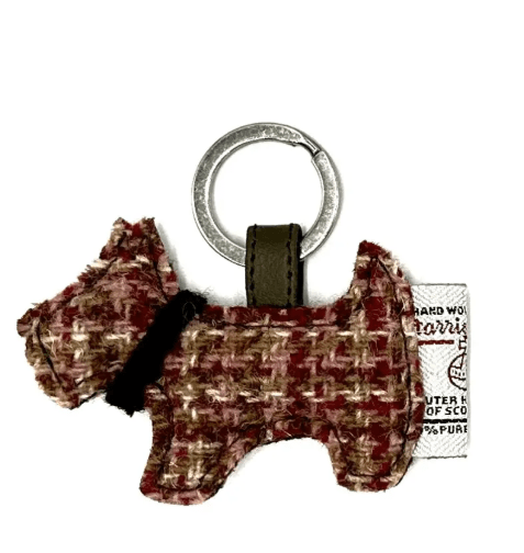 Harris Tweed Scottie Dog Keyring - Maple Check - The Celtic Gift Store - Gift