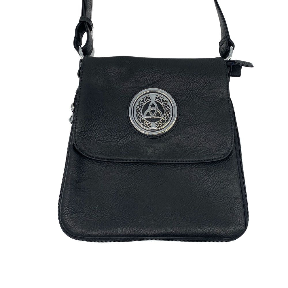 Heart Trinity Knot Expandable Shoulder Bag - Black