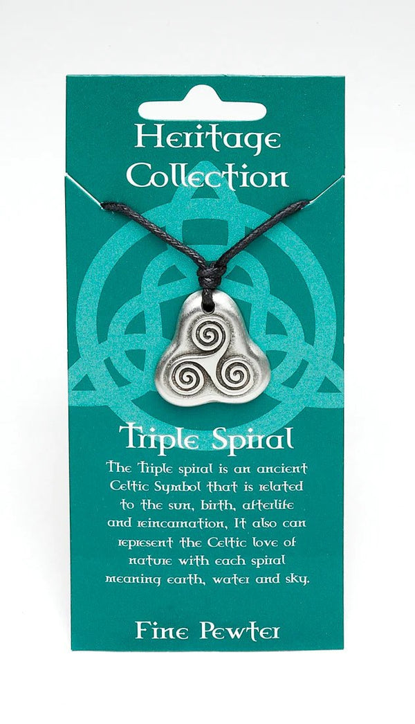 Heritage Collection Pewter Triple Spiral Necklace - The Celtic Gift Store - Necklaces