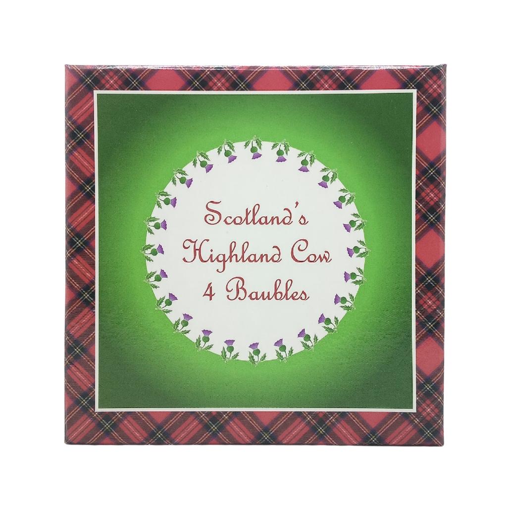 Highland Cow Baubles Gift Box - Set of 4