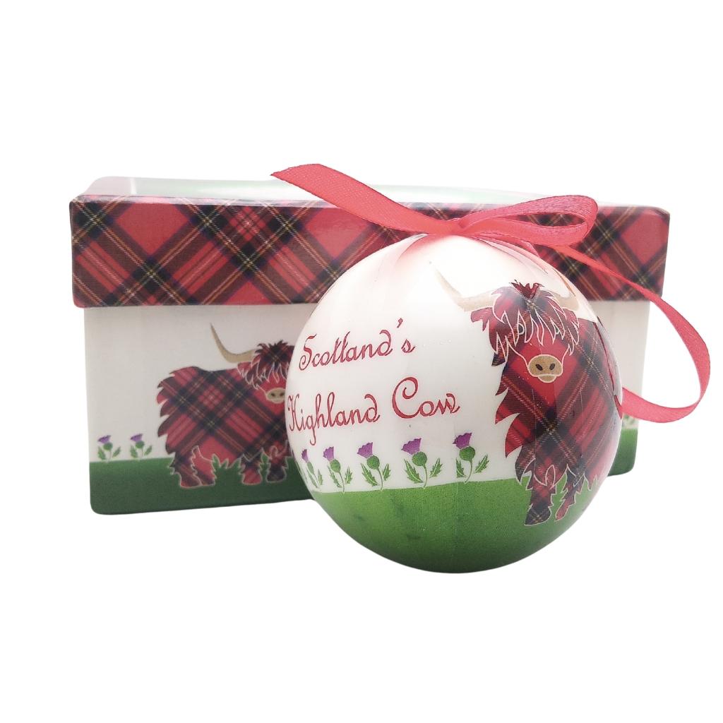 Highland Cow Baubles Gift Box - Set of 4