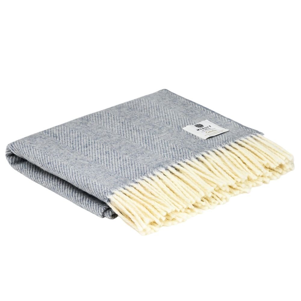 Ice Blue Mini McNutt Wool Throw - The Celtic Gift Store - Blankets and Bedding