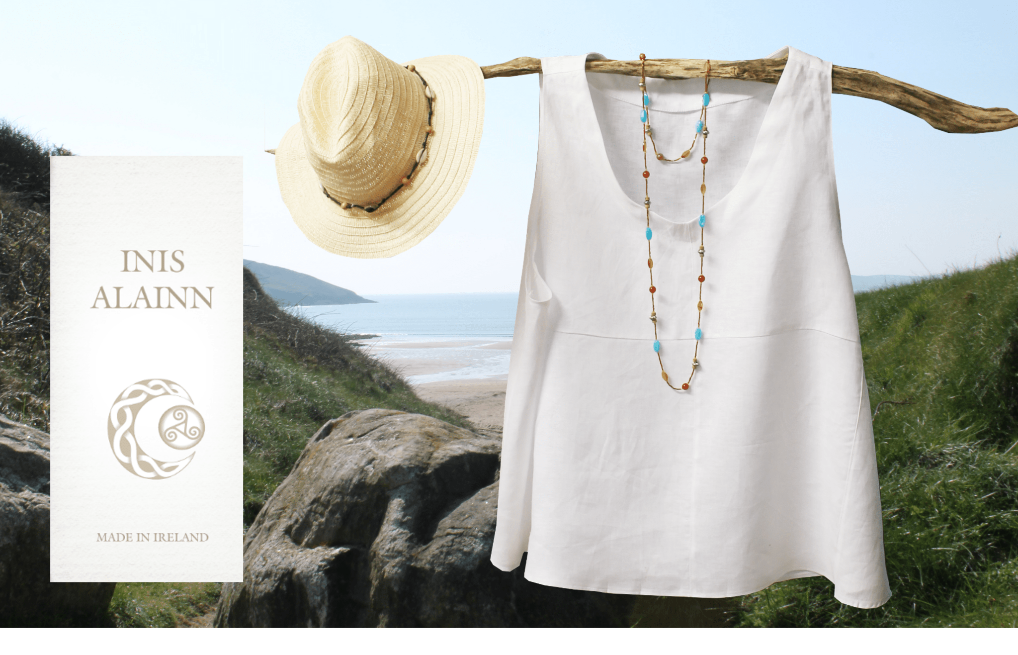 Inis Alainn - Sleeveless Irish Linen Top - The Celtic Gift Store - Shirts & Tops