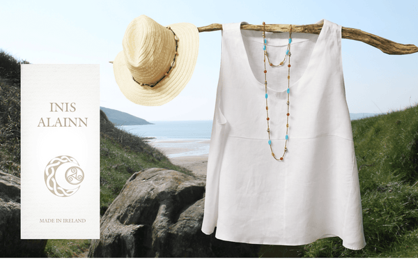 Inis Alainn - Sleeveless Irish Linen Top - The Celtic Gift Store - Shirts & Tops