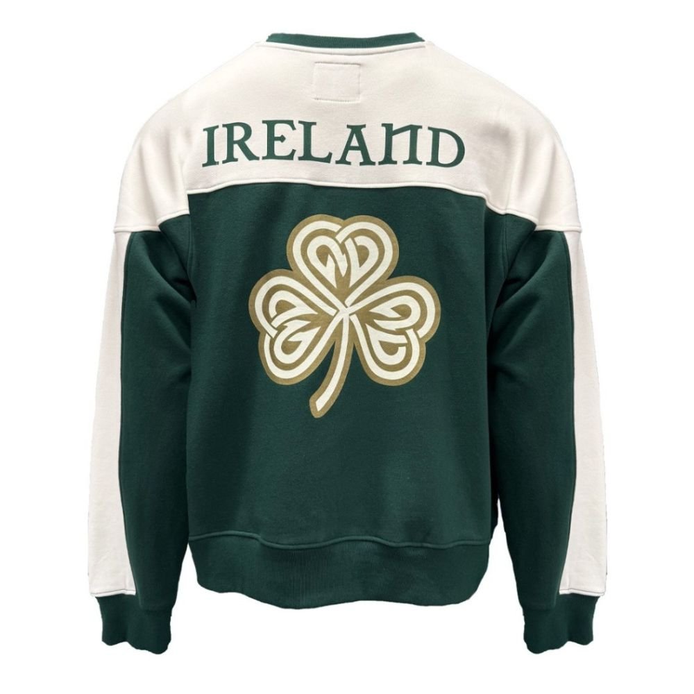 Ireland Crest V - Neck Sweatshirt - Green/Cream