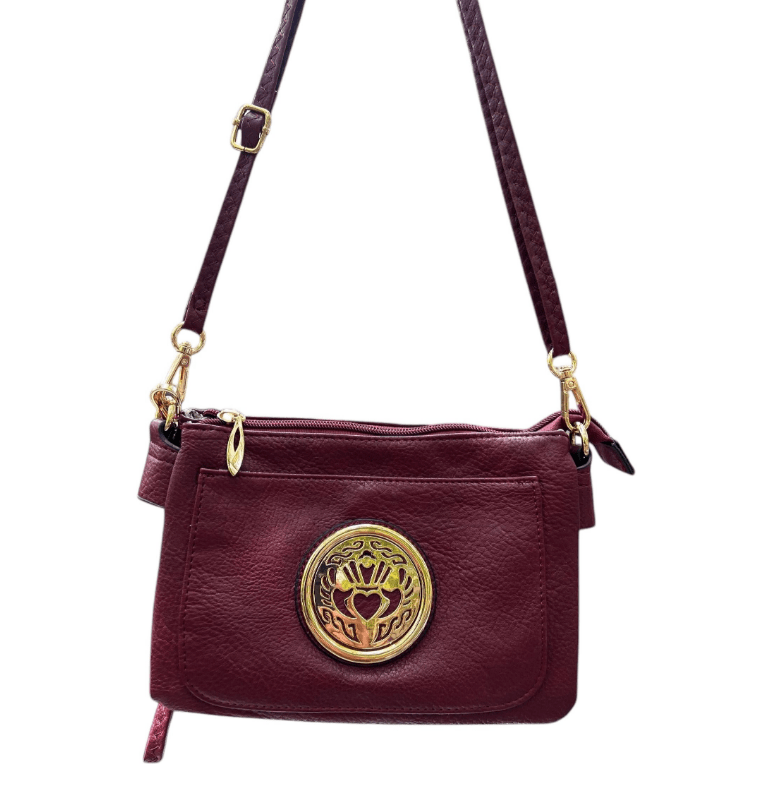 Irish Claddagh Slip Pocket Bag - Red - The Celtic Gift Store - Handbags