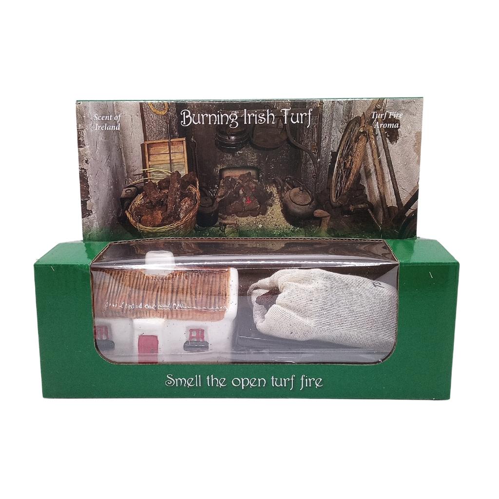 Irish Cottage Burning Turf and Burner by Island Turf Crafts - Candles, Wax Melts, Incense