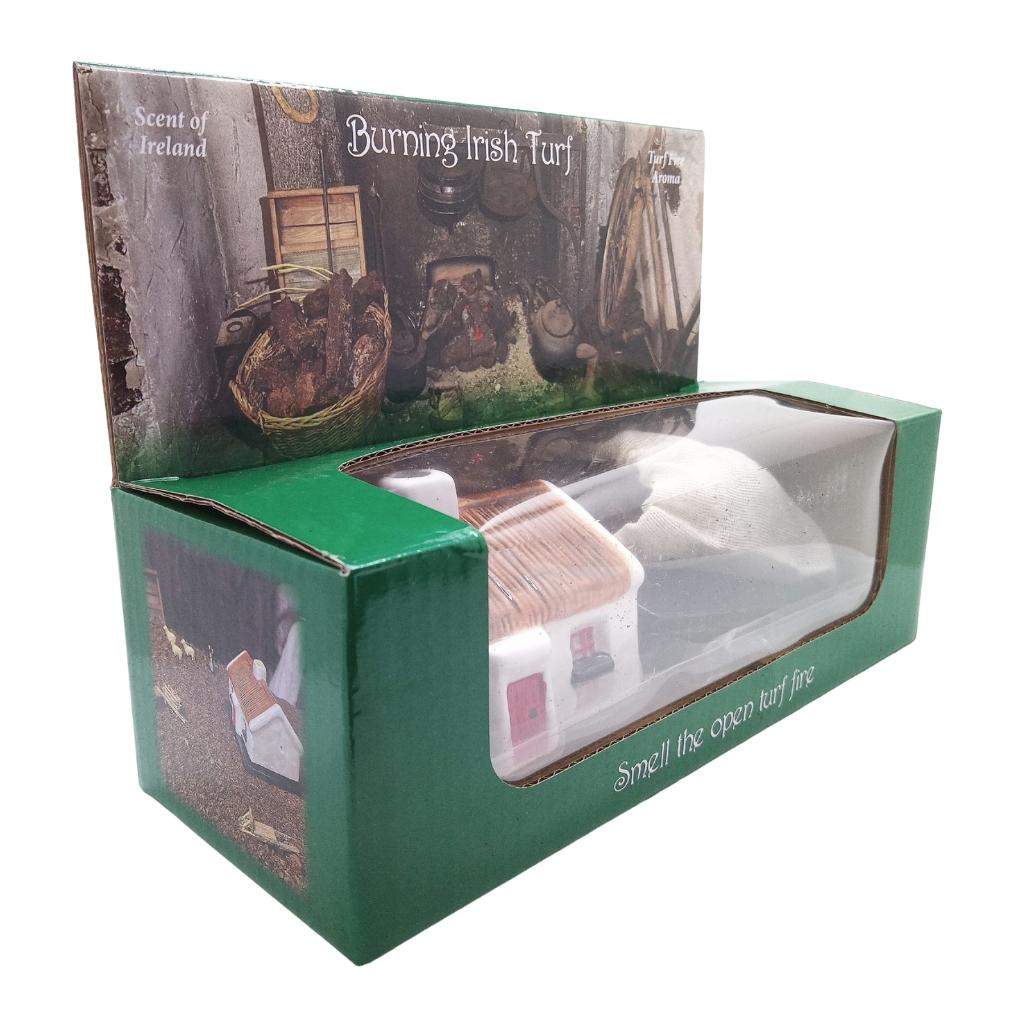 Irish Cottage Burning Turf and Burner by Island Turf Crafts - Candles, Wax Melts, Incense