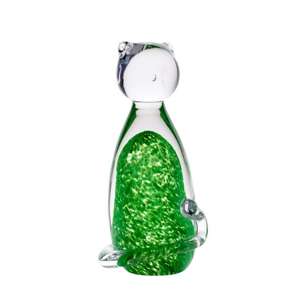 Irish Handmade Glass Company Irish Shamrock Glass Cat - The Celtic Gift Store - Decor