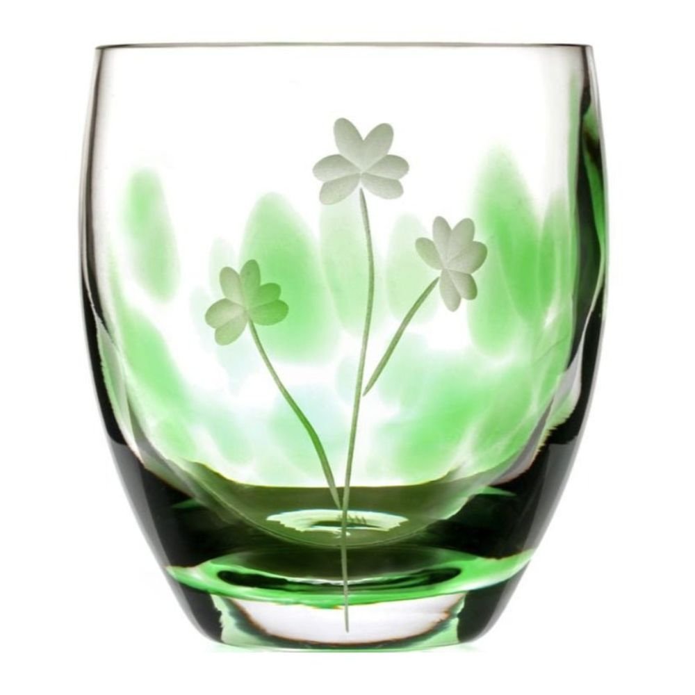 Irish Handmade Glass Company Irish Shamrock Tumbler Pair