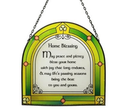 Irish Home Blessing Stained Glass Panel - The Celtic Gift Store - Decor