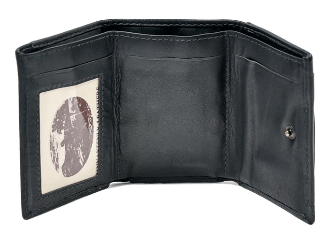 Irish Leather Gold Ireland with Shamrocks Tri - Fold Wallet - The Celtic Gift Store - Wallets