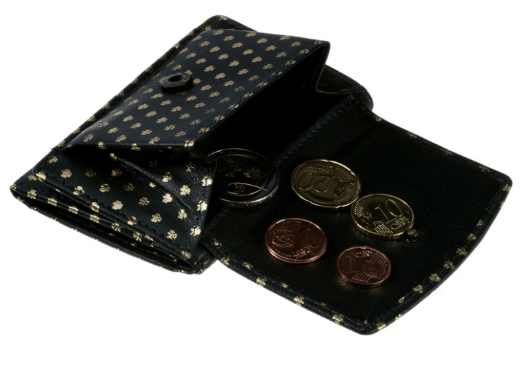 Irish Leather Gold Shamrock Tri - Fold Wallet - The Celtic Gift Store - Wallets