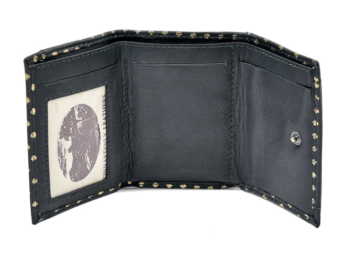 Irish Leather Gold Shamrock Tri - Fold Wallet - The Celtic Gift Store - Wallets