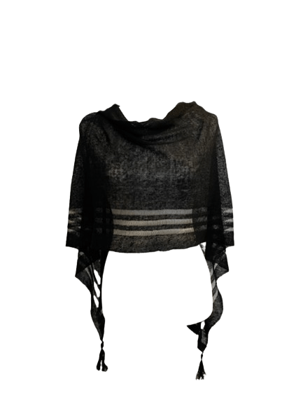 Irish Linen Poncho - Black - The Celtic Gift Store - Apparel & Accessories