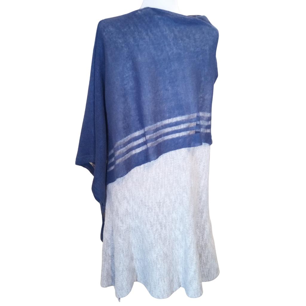 Irish Linen Poncho - Denim by V&S Handmade - Apparel & Accessories