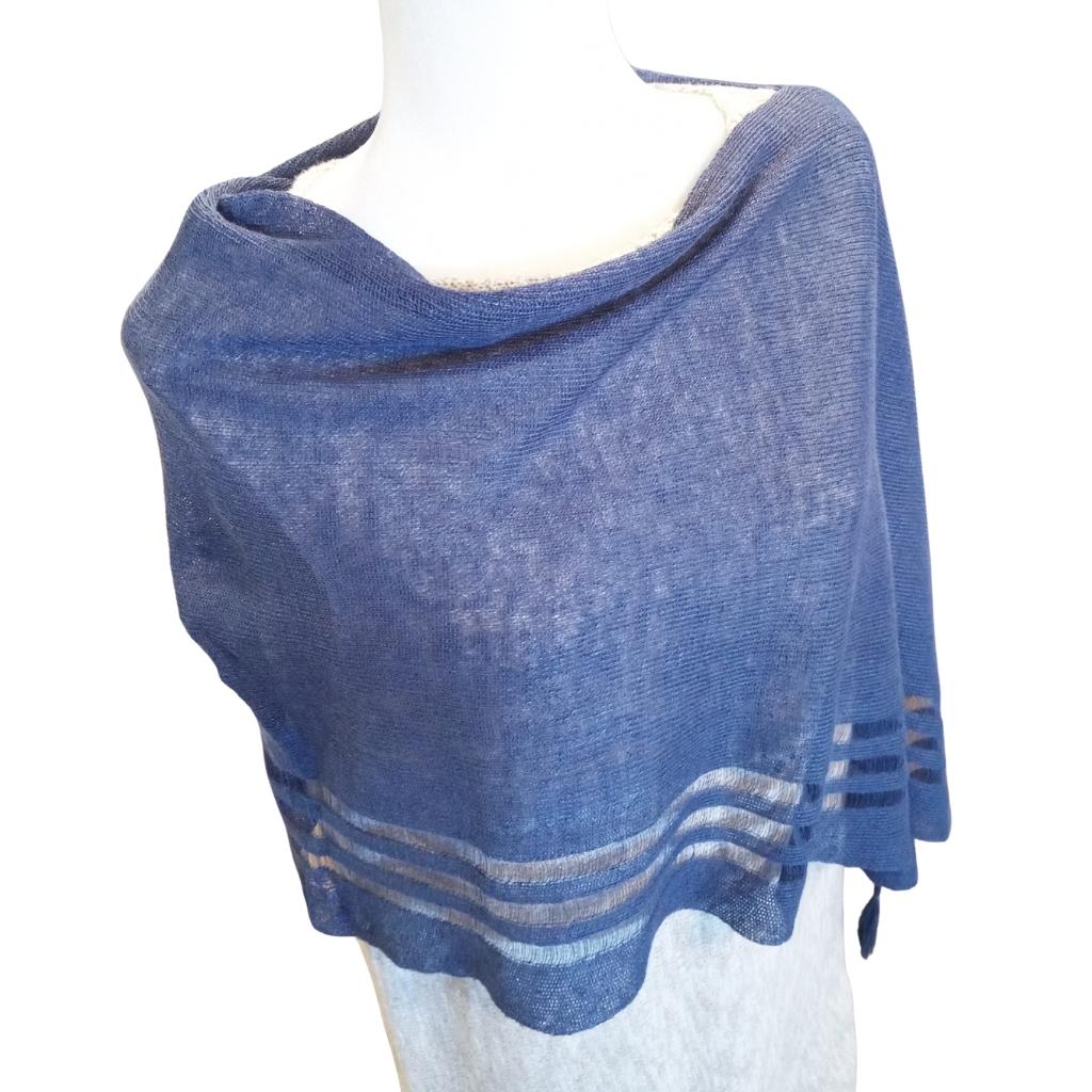 Irish Linen Poncho - Denim by V&S Handmade - Apparel & Accessories