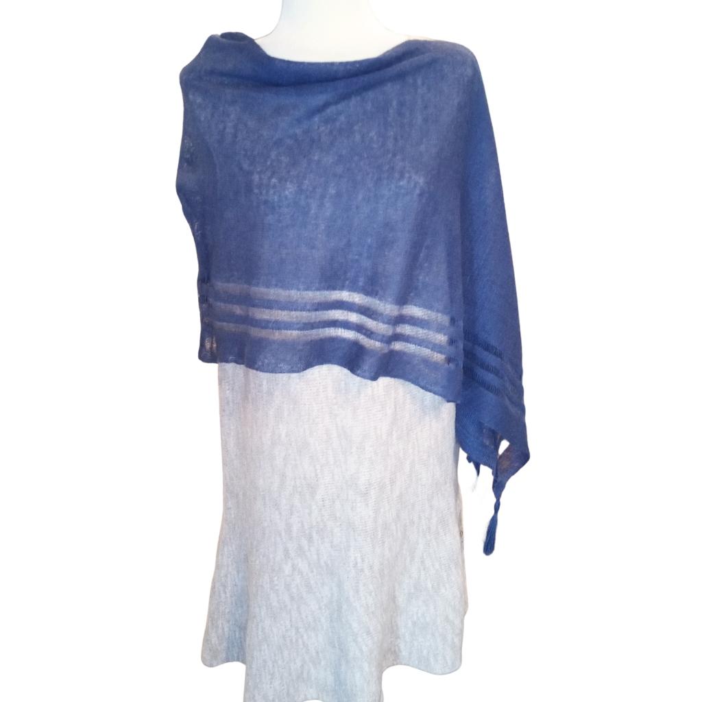 Irish Linen Poncho - Denim by V&S Handmade - Apparel & Accessories