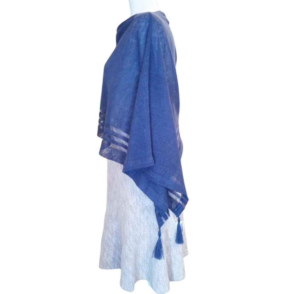 Irish Linen Poncho - Denim by V&S Handmade - Apparel & Accessories