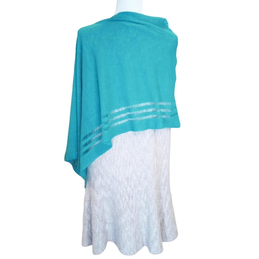 Irish Linen Poncho - Electric by V&S Handmade - Apparel & Accessories