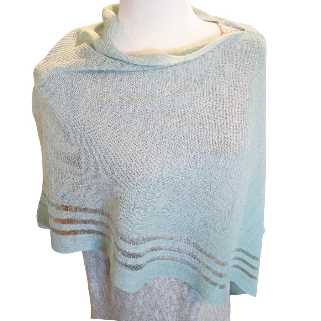 Irish Linen Poncho - Mint by V&S Handmade - Apparel & Accessories
