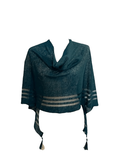 Irish Linen Poncho - Petrol - The Celtic Gift Store - Apparel & Accessories