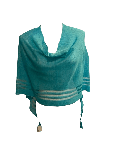 Irish Linen Poncho - Turquoise - The Celtic Gift Store - Apparel & Accessories