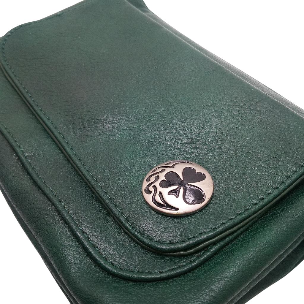 Irish Shamrock Cell Phone Pocket Bag- Hunter Green