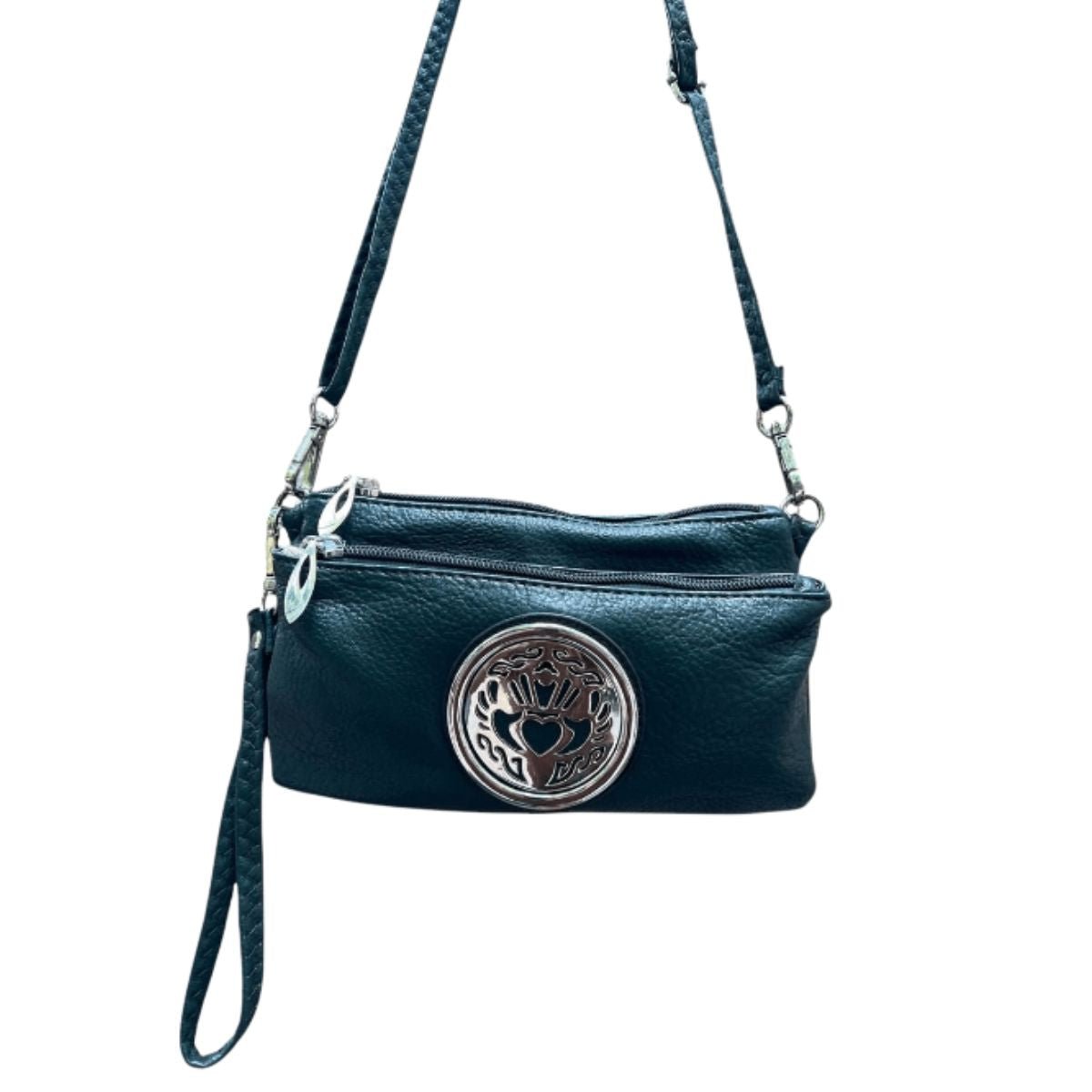 Irish Shamrock Tri Zip Pocket Bag - Hunter Green