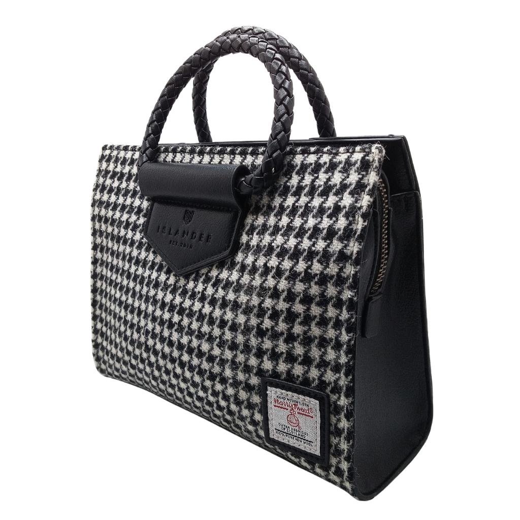 Islander Harris Tweed Arran Tote 'Black and White Dogtooth' by Islander - Handbags