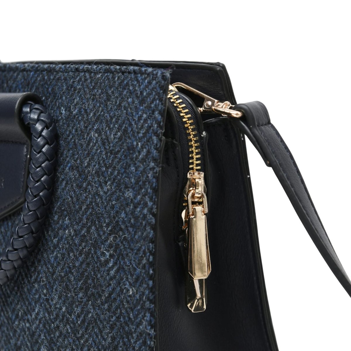 Islander Harris Tweed Arran Tote 'Black and White Dogtooth'