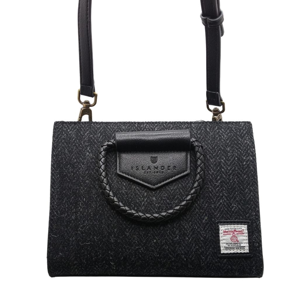 Islander Harris Tweed Arran Tote 'Black Herringbone' by Islander - Handbags