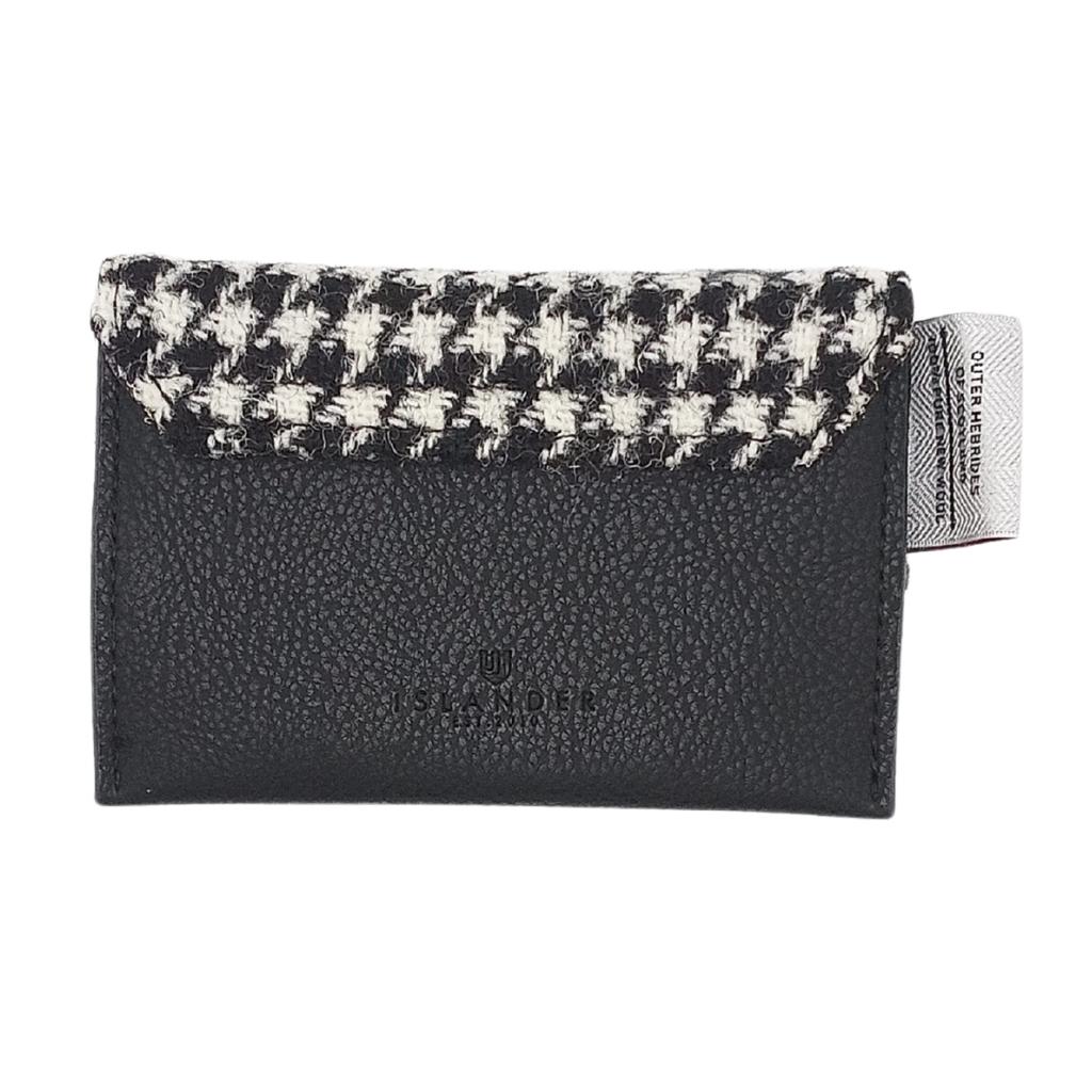Islander Harris Tweed Card Wallet 'Black and White Dogtooth'