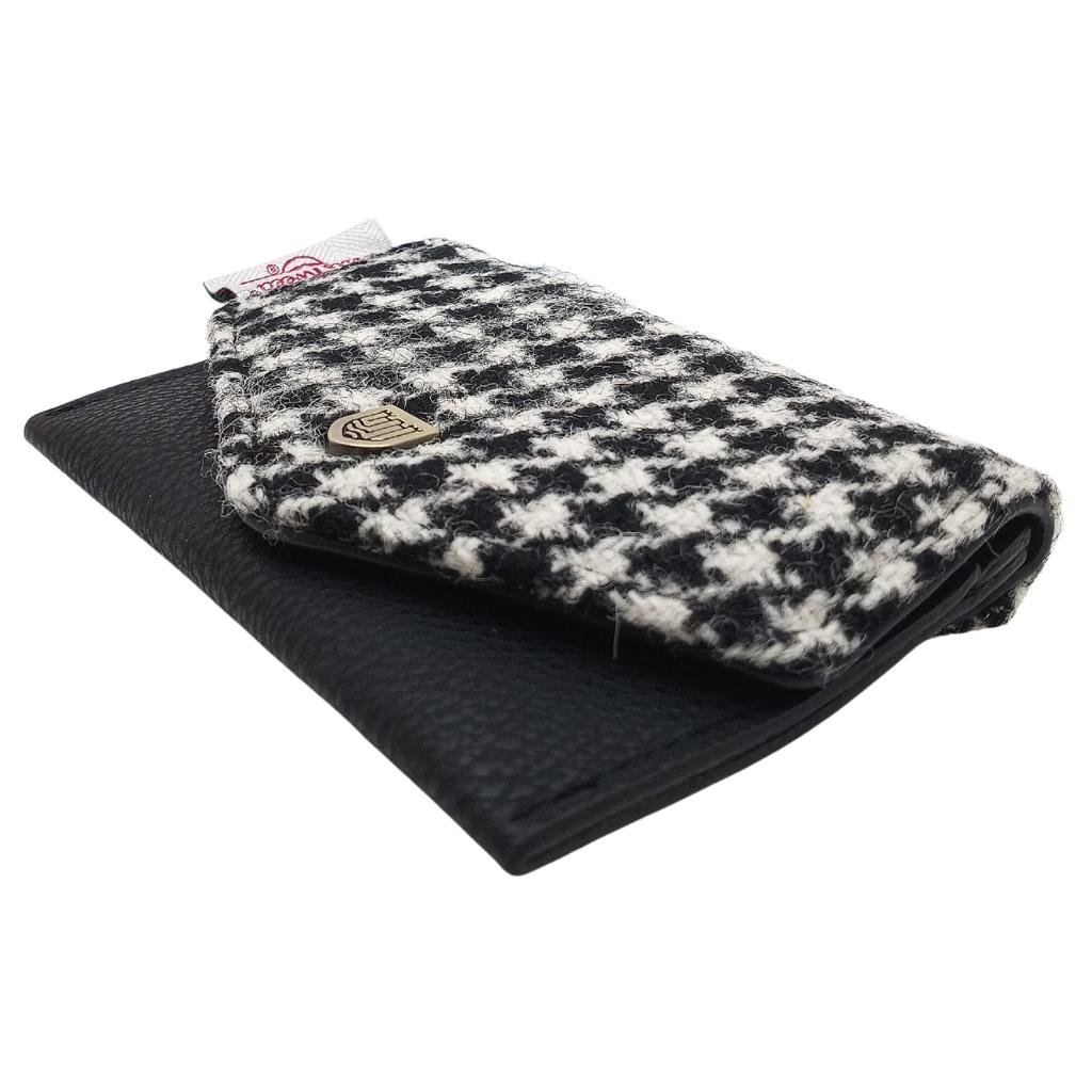 Islander Harris Tweed Card Wallet 'Black and White Dogtooth'