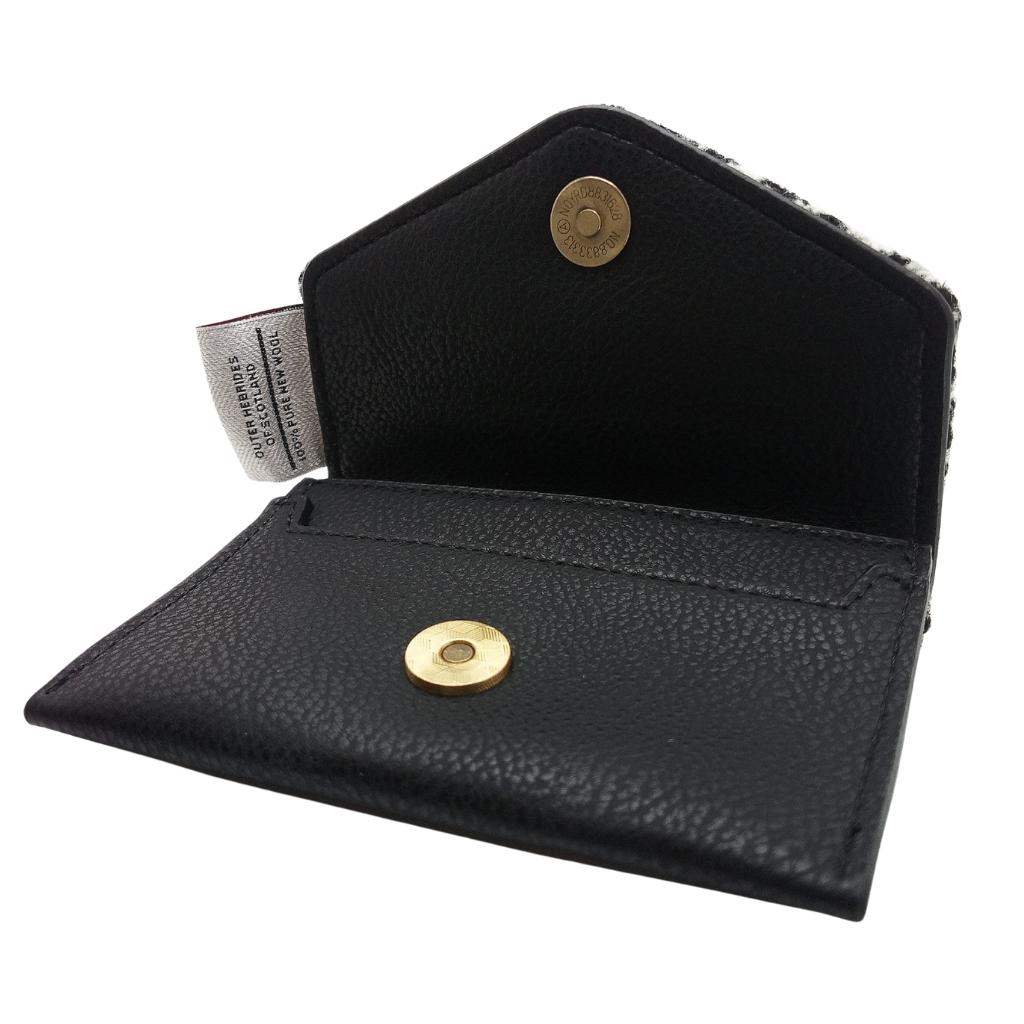 Islander Harris Tweed Card Wallet 'Black and White Dogtooth'