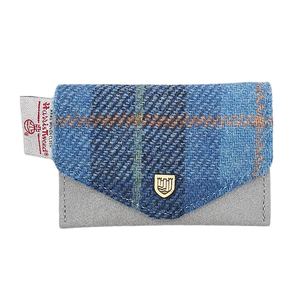 Islander Harris Tweed Card Wallet 'Blue Tartan' by Islander - Handbags