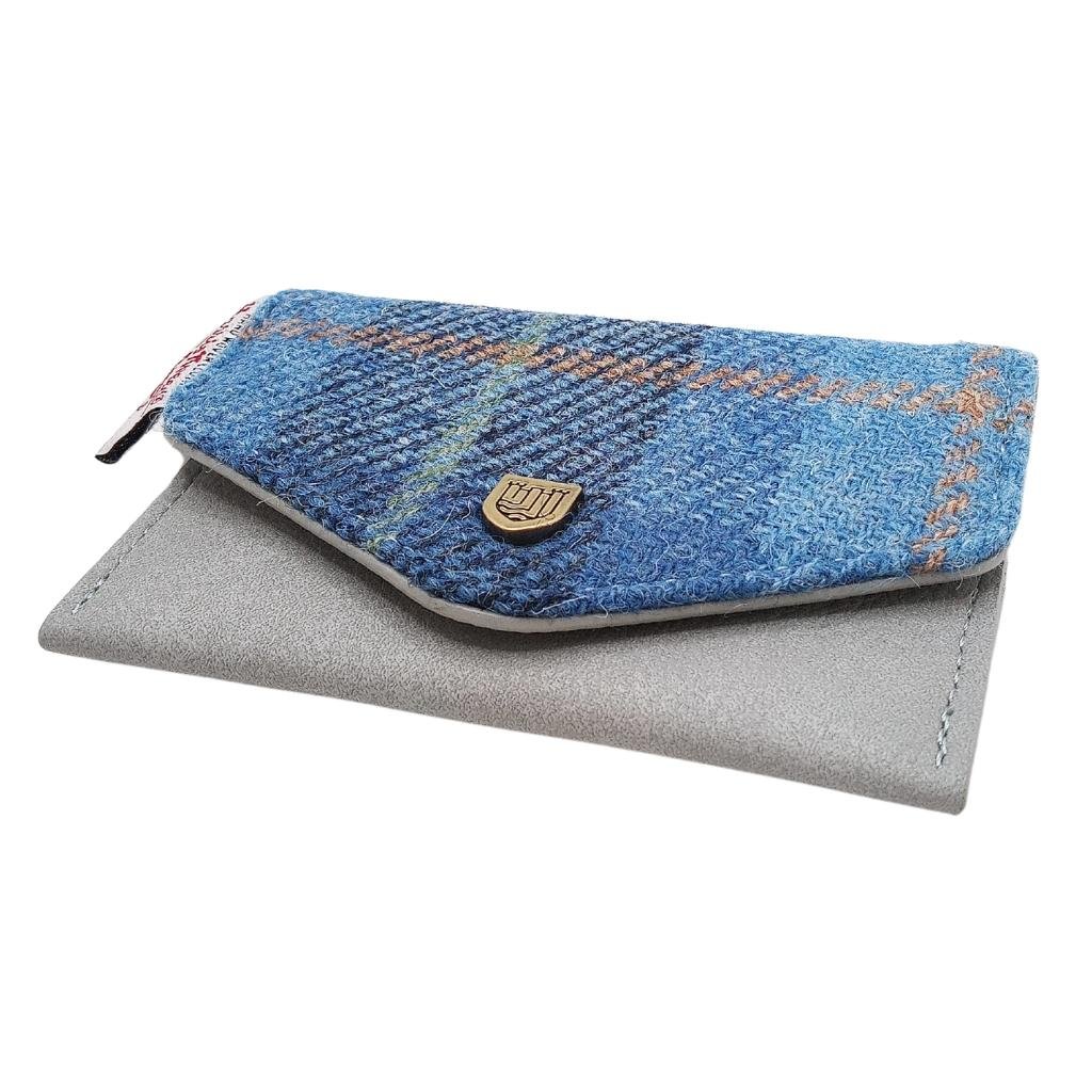 Islander Harris Tweed Card Wallet 'Blue Tartan' by Islander - Handbags