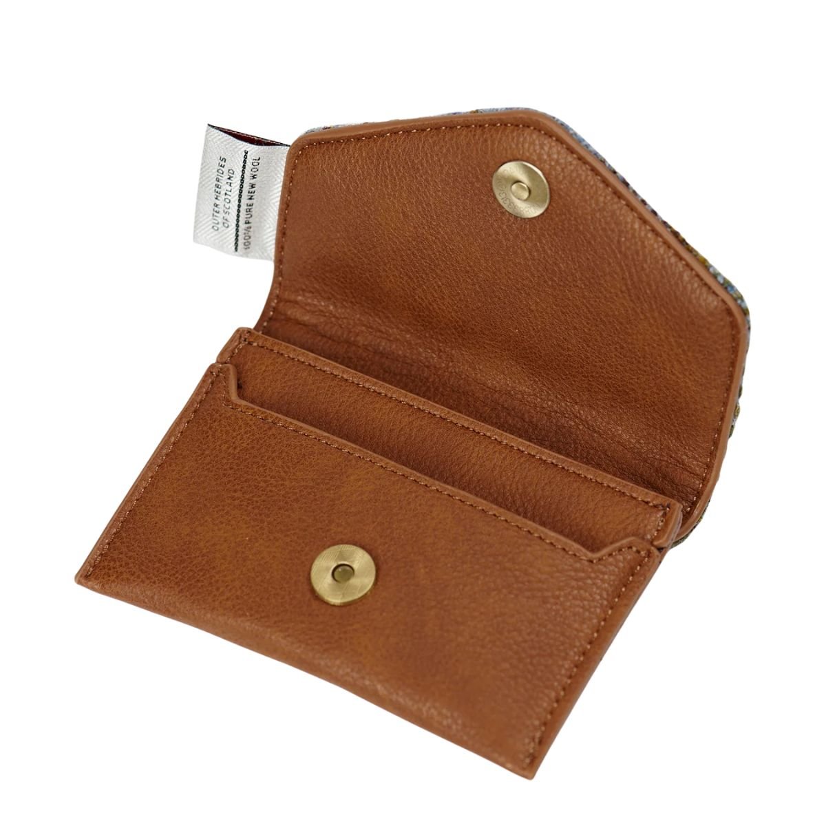 Islander Harris Tweed Card Wallet 'Chestnut and Blue Tartan'